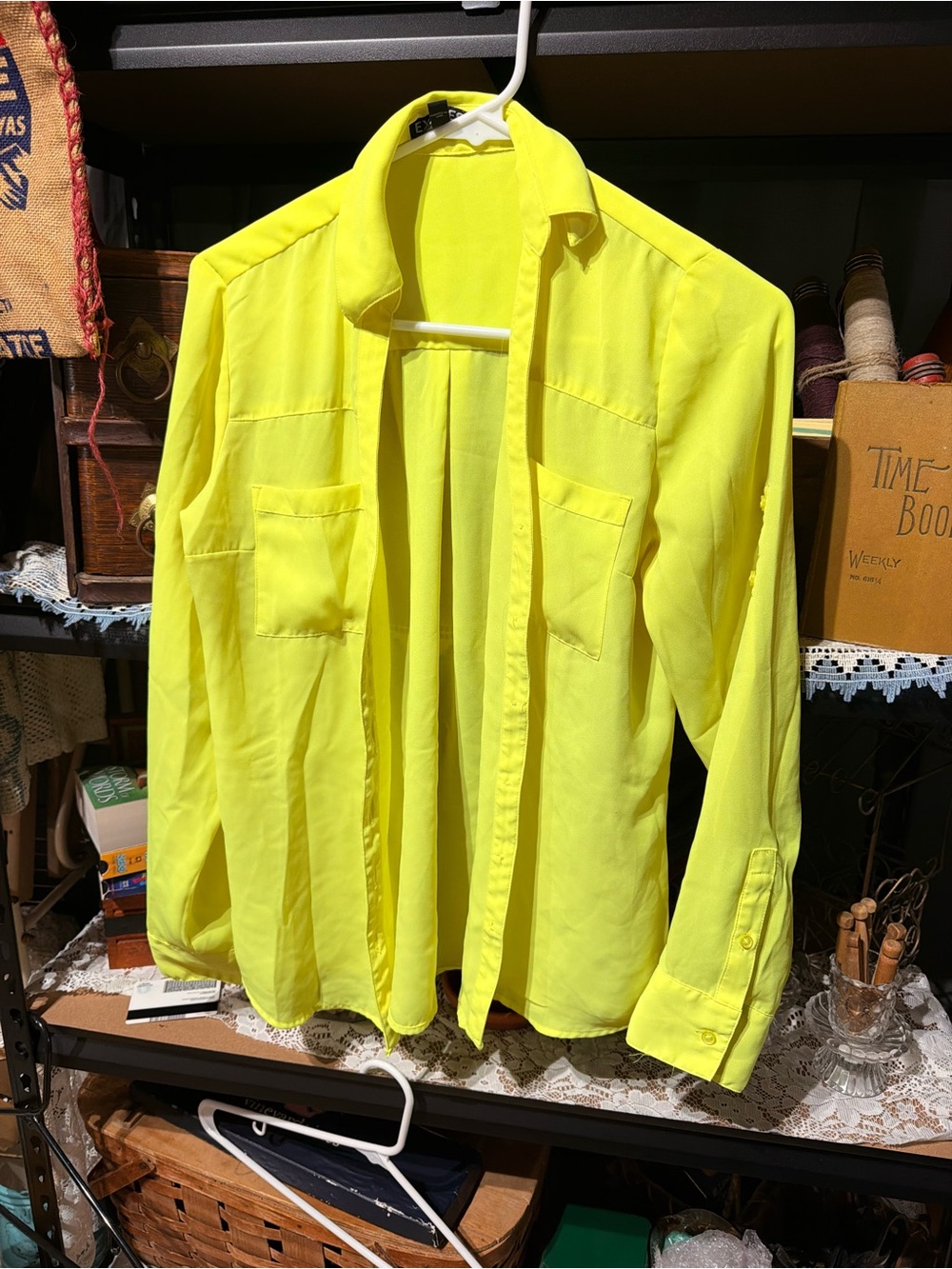 Women’s Lightweight Neon Yellow Shirt Jacket